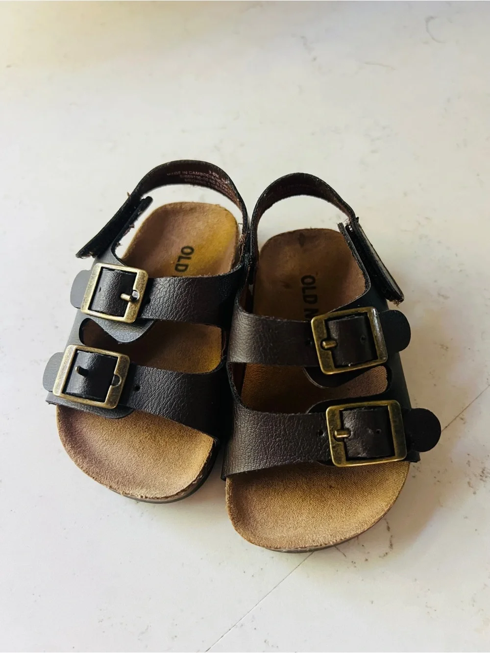 Kids Brown Double-Buckle Sandals Old Navy 3-6 months